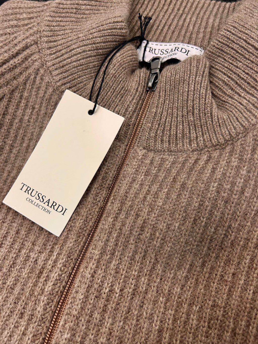 Pullover mezza zip  in pura lana